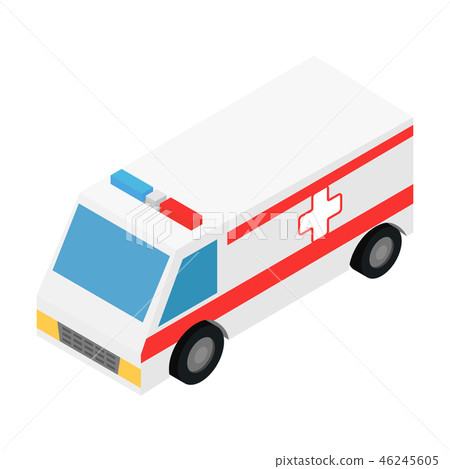Ambulance isometric 3d icon Ambulance isometric 3d icon 46245605
