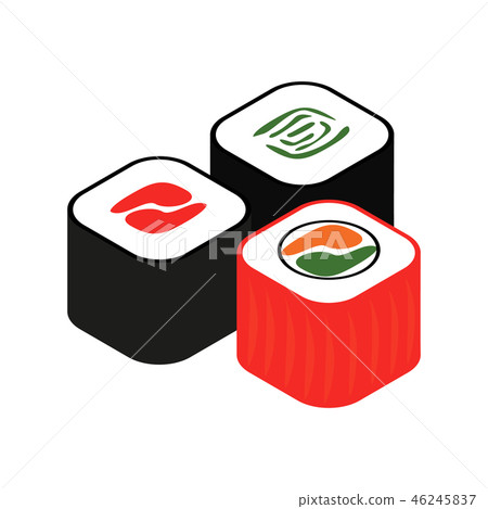 Sushi roll isometric 3d icon 46245837