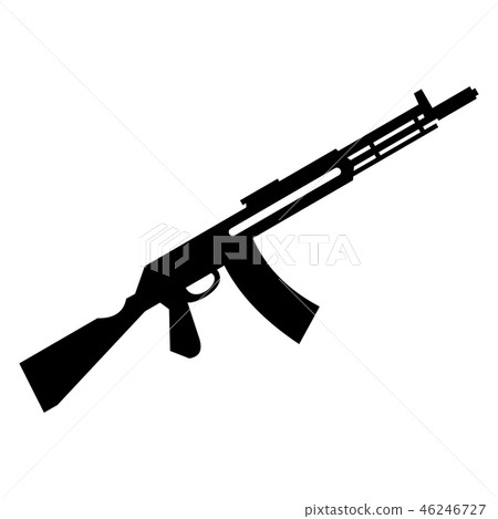 Submachine gun simple icon 46246727