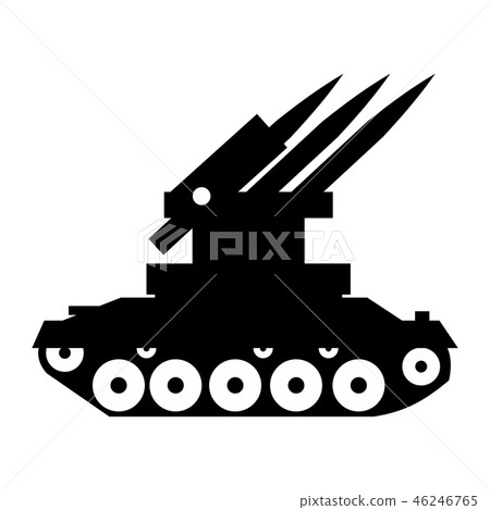 Anti-aircraft warfare simple icon 46246765