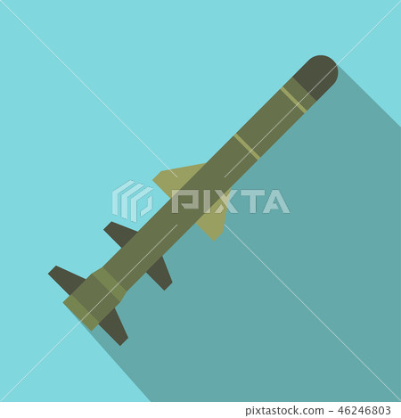Flying military missile flat icon 46246803