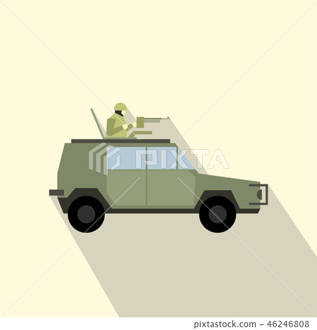 Military war car flat icon  46246808