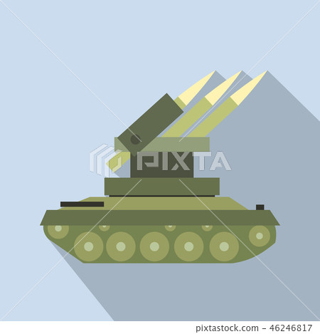 Anti-aircraft warfare flat icon 46246817