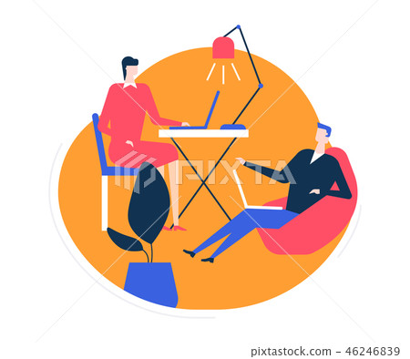 Coworking space - flat design style colorful illustration 46246839