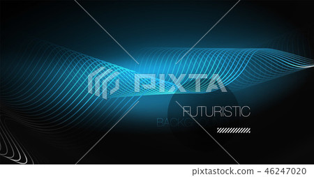 Neon lines wave background. Abstract composition 46247020