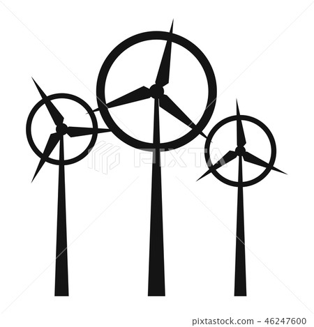 Wind turbine simple icon 46247600