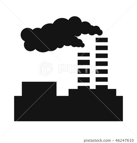 Factory pollution simple icon Factory pollution simple icon 46247610