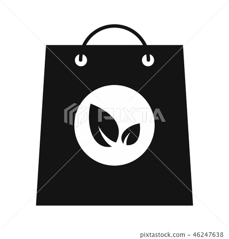 Paper bag with leaves black icon 46247638