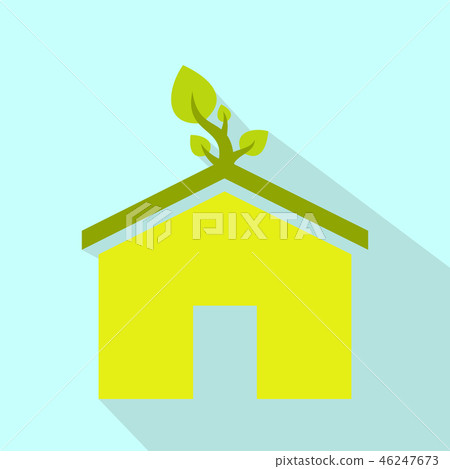 Eco house flat icon Eco house flat icon 46247673