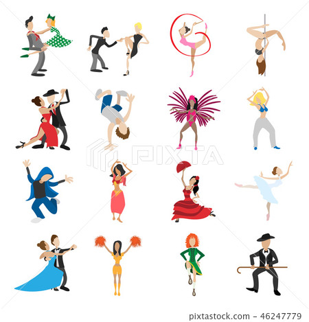Dances cartoon icons set 46247779