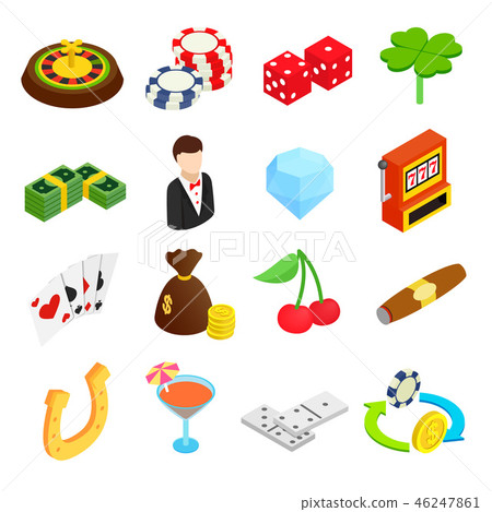 Casino isometric 3d icons Casino isometric 3d icons 46247861