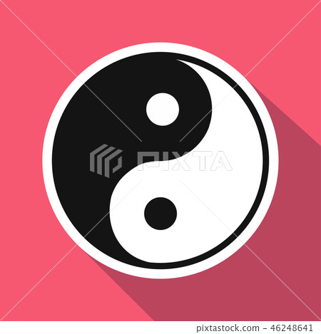 Yin yang flat icon 46248641