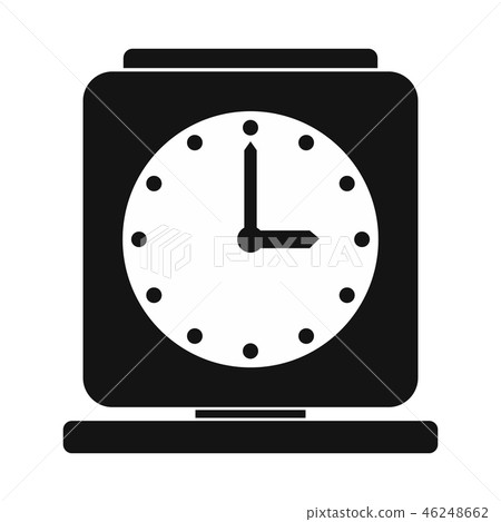 Vintage alarm clock simple icon Vintage alarm clock simple icon 46248662