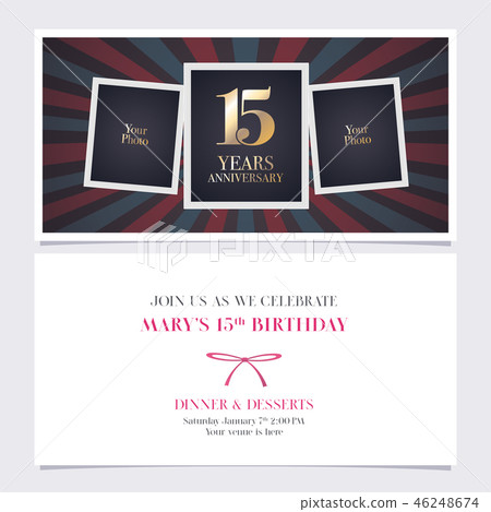 15 years anniversary invitation vector 46248674