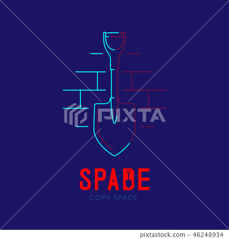 Spade with wall pattern logo icon outline stroke 46248934