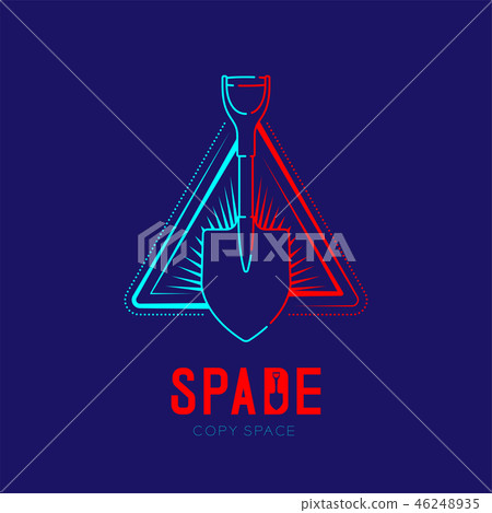 Spade with radius in triagle frame logo icon 46248935