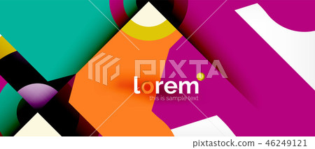 Geometric colorful shapes composition abstract background. Minimal dynamic design 46249121