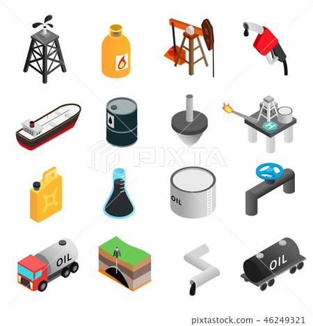Oil industry isometric 3d icons Oil industry isometric 3d icons 46249321