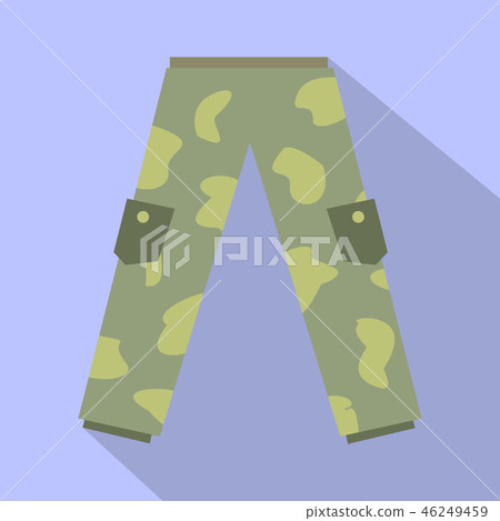 Camouflage trousers flat icon 46249459