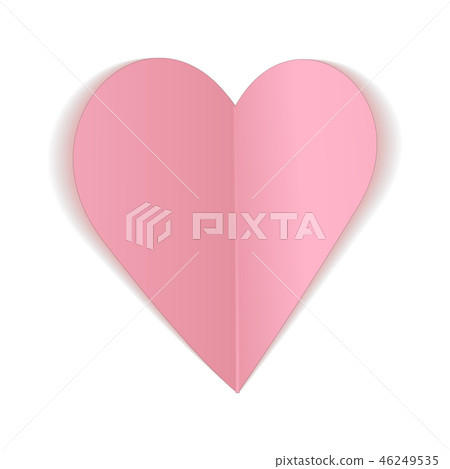 Pink paper heart bent icon - Stock Illustration [46249535] - PIXTA