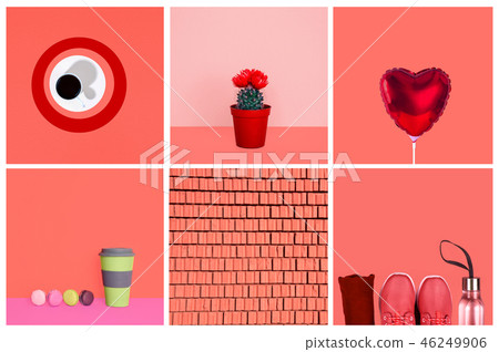 Collage inspired by color of the year 2019 - Living Coral. Collage inspired by color of the year 2019 - Living Coral. 46249906