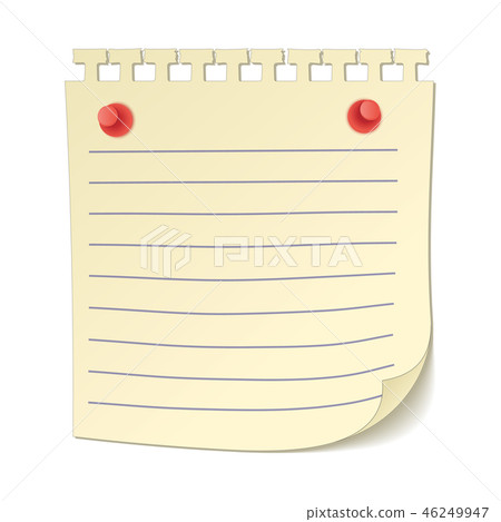 Paper sheet on pushpins icon 46249947