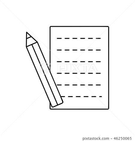 Pencil and sheet line icon Pencil and sheet line icon 46250065