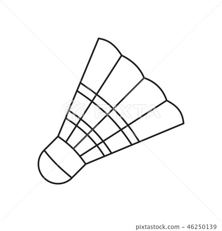Badminton shuttlecock line icon 46250139
