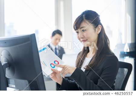 Businesswoman, career woman, office, suit Businesswoman, career woman, office, suit 46250557