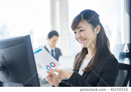 Businesswoman, career woman, office, suit Businesswoman, career woman, office, suit 46250558