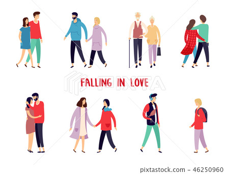 People having date, rendezvous,characters at walk 46250960