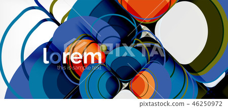 Abstract background - geometric multicolored round shapes composition. Trendy abstract layout 46250972