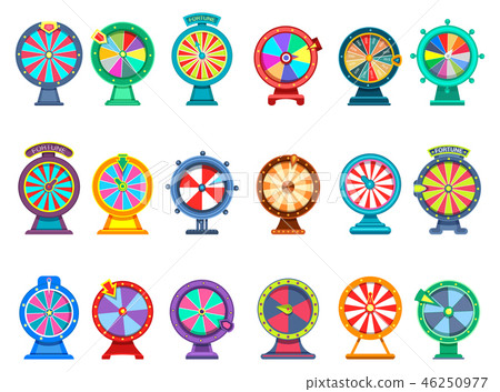 Gambling wheels of fortune. Game and luck, betting Gambling wheels of fortune. Game and luck, betting 46250977