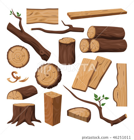 Wooden log, chopped trunk, timber and tree branch Wooden log, chopped trunk, timber and tree branch 46251011