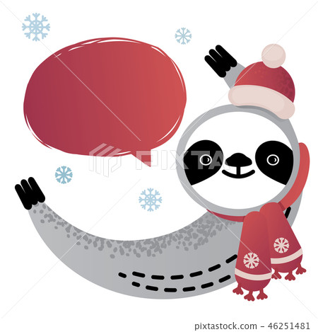 Cute vector sloth bear animal Cute vector sloth bear animal 46251481