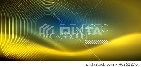 Neon glowing lines, magic energy space light concept, abstract background wallpaper design 46252270