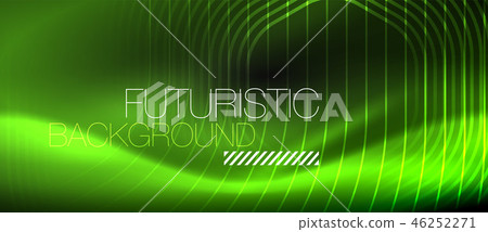 Neon glowing lines, magic energy space light concept, abstract background wallpaper design 46252271