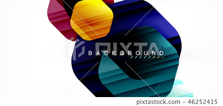 Glossy color hexagons modern composition background, shiny glass design Glossy color hexagons modern composition background, shiny glass design 46252415