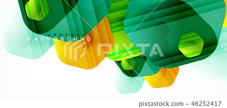 Glossy color hexagons modern composition background, shiny glass design Glossy color hexagons modern composition background, shiny glass design 46252417