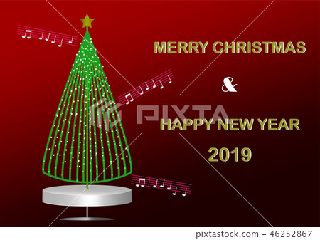 Greeting card for Merry Christmas & New Year 2019. Greeting card for Merry Christmas & New Year 2019. 46252867