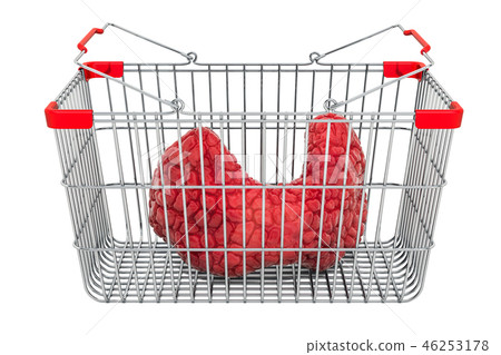Thyroid in shopping basket, 3D rendering Thyroid in shopping basket, 3D rendering 46253178
