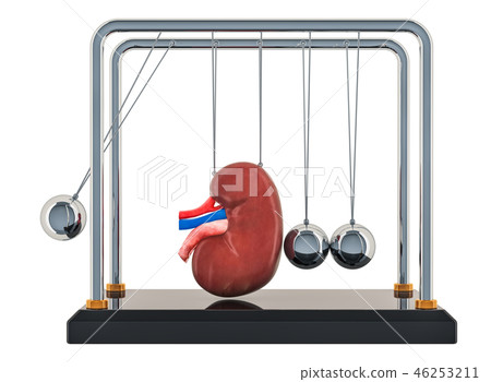 Chronic kidney disease concept. Newton's cradle 46253211