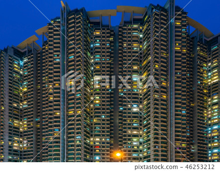 Hong Kong - South West - tower blocks at blue hour 46253212