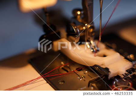 Close-up of a sewing machine with light workplace 46253335