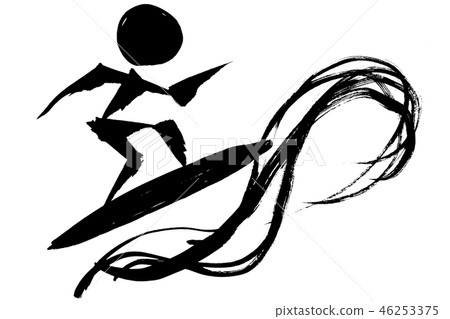 Silhouette of a brush painting 46253375