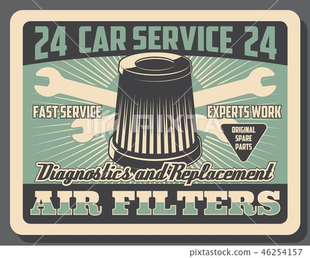 Car repair auto service, air filter replacement 46254157