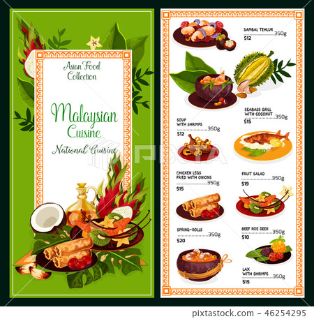 Malaysian cuisine menu, traditional Asian food 46254295