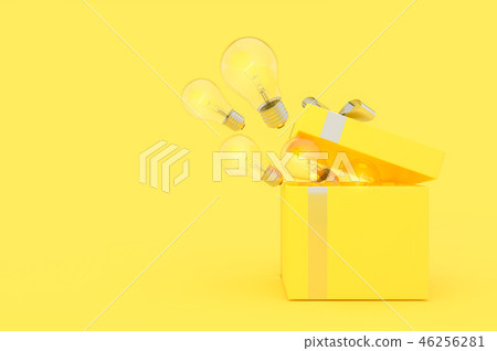 The light bulb drifted out of the gift box The light bulb drifted out of the gift box 46256281