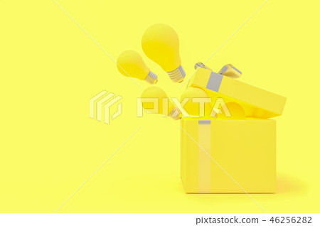 The light bulb drifted out of the gift box The light bulb drifted out of the gift box 46256282