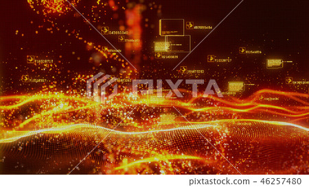 Red color particles wave flow abstract background Red color particles wave flow abstract background 46257480